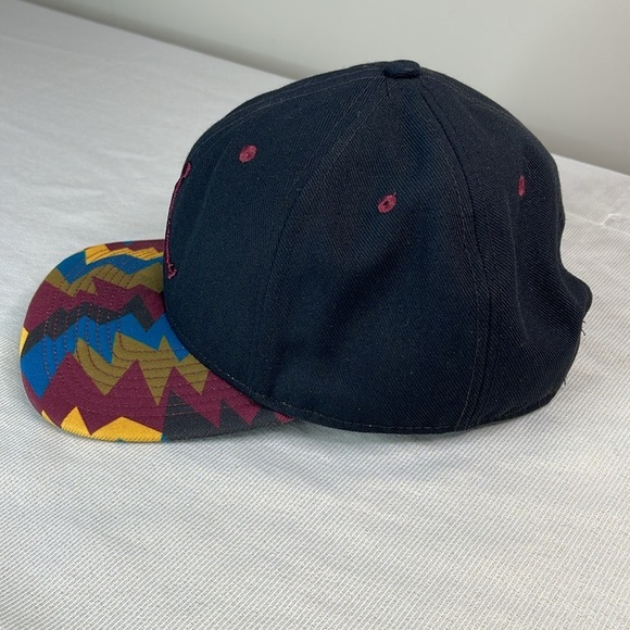 Jordan Nike Jumpman Bordeaux Print Bill Snap Back Hat Black Multicolor Brim O/S - Picture 5 of 10